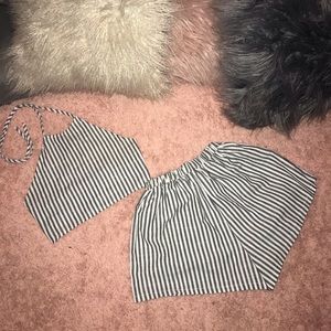 2 piece halter striped set